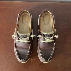 Like New Dark Brown Leather Sperry Topsiders